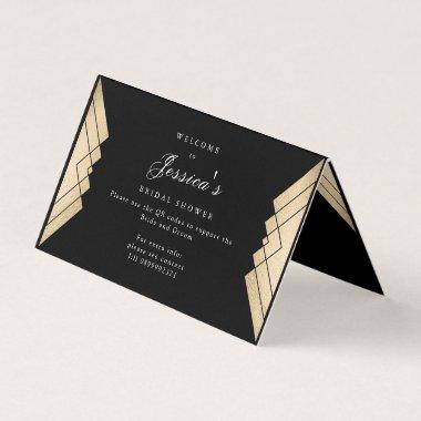 Geometric Black Gold Gatsby Wedding Bridal Shower