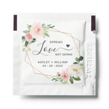 Geometric Blush Pink Floral Spread Love Not Germs Hand Sanitizer Packet