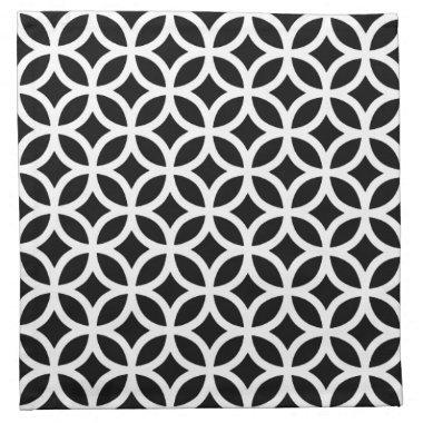 Geometric Cloth Napkin in Black and White