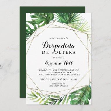 Geometric Destination Spanish Bridal Shower Invitations