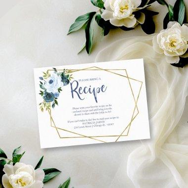 Geometric Dusty Blue Floral Recipe Request Enclosure
