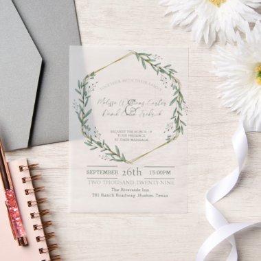 Geometric Eucalyptus Botanical Greenery Wedding Vellum
