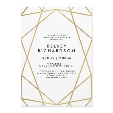 Geometric Faux Gold Look on White