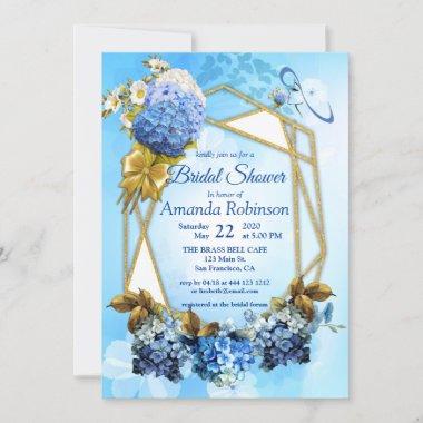Geometric Gold Frame Bridal Shower Invitations