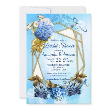 Geometric Gold Frame Bridal Shower Invitations