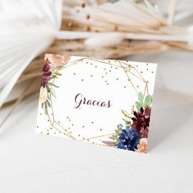 Geometric Gold Glitter Folded Wedding Gracias