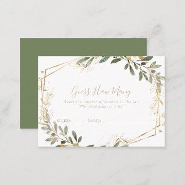 Geometric Gold Greenery Guess How Many Game Invitations