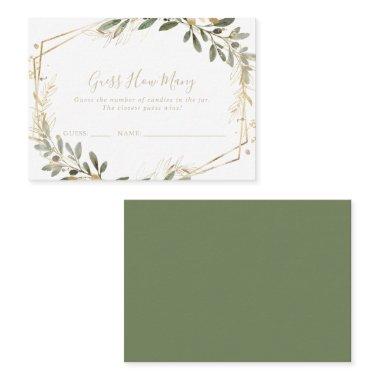 Geometric Gold Greenery Guess How Many Game Invitations