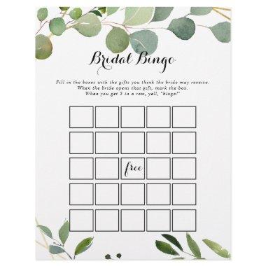 Geometric Gold Tropical Green Bridal Bingo Game