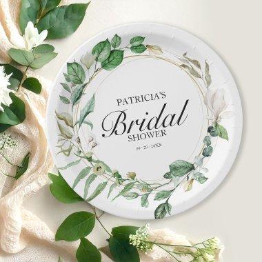 Geometric Greenery Eucalyptus  Paper Plates