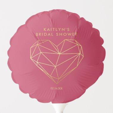 Geometric Heart Valentine's Day Bridal Shower Balloon