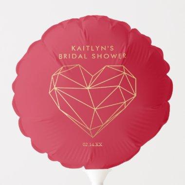 Geometric Heart Valentine's Day Bridal Shower Balloon