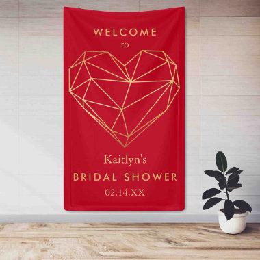 Geometric Heart Valentine's Day Bridal Shower Banner