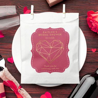 Geometric Heart Valentine's Day Bridal Shower Favor Bag