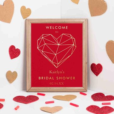 Geometric Heart Valentine's Day  Foil Prints