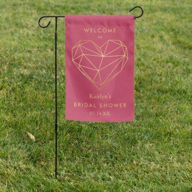 Geometric Heart Valentine's Day Bridal Shower Garden Flag