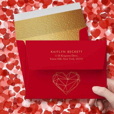 Geometric Heart Valentine's Day Envelope