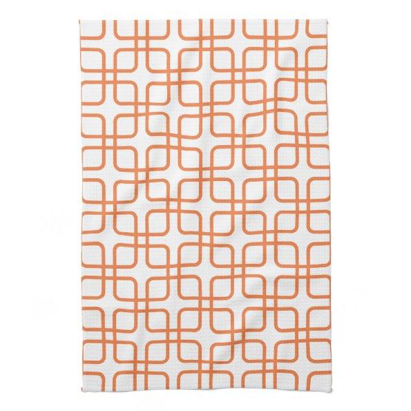 Geometric Kitchen Towel \ Celosia Orange
