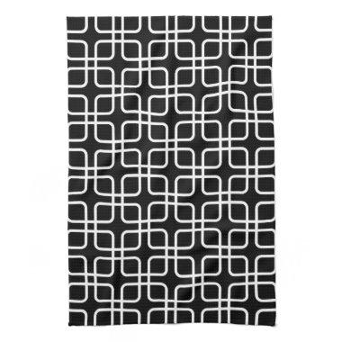Geometric Kitchen Towel in Black and White