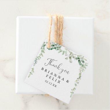 Geometric Minimalist Eucalyptus Wedding Favor Tags