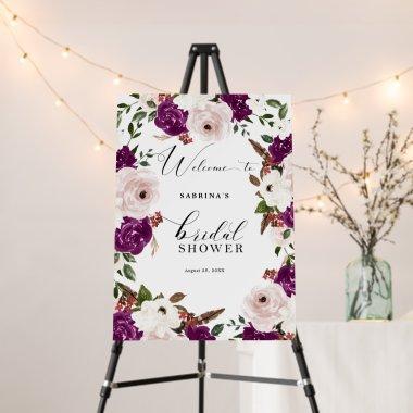 Geometric Purple Blush Pink Bridal Shower Welcome Foam Board