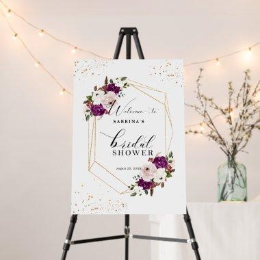 Geometric Purple Blush Pink  Welcome Foam Board