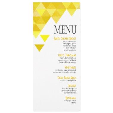 Geometric Triangles Dinner Menu | yellow gold