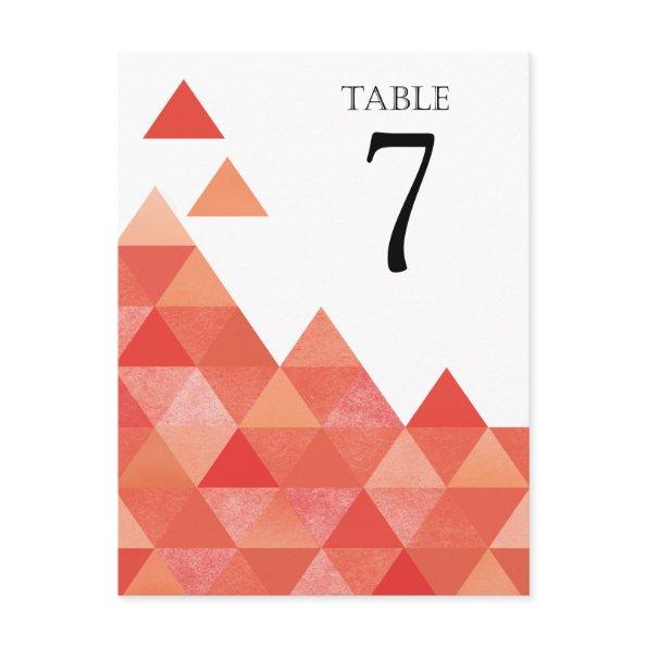 Geometric Triangles Table Numbers | coral