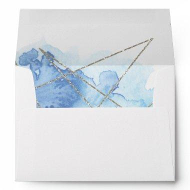 Geometric Watercolor Wedding  Envelope