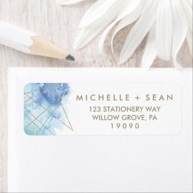 Geometric Watercolor Wedding Label