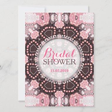 Geometry Pink Mandala Boho Bridal Shower Invites