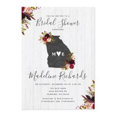 Georgia State Destination Bridal Shower Invitations