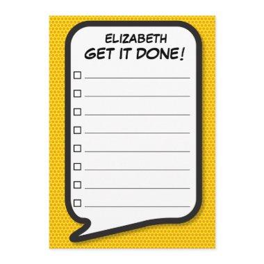 GET IT DONE List Speech Bubble Fun Retro Invitations