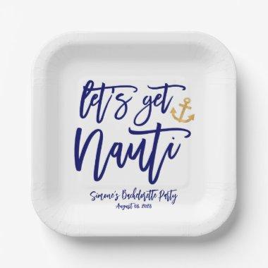 Get Nauti | Nautical Bachelorette Party Paper Plates