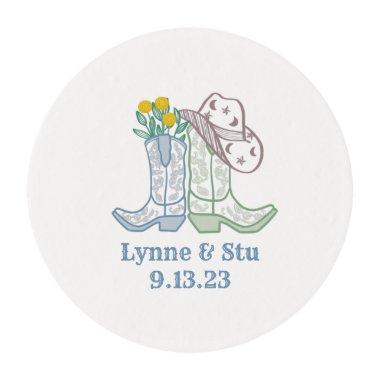 Getting Hitched Southwestern Wedding  Edible Frosting Rounds