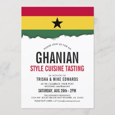 Ghanian Themed Cuisine | Party Flag Invite White