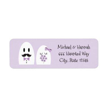 Ghost Return Address Labels Halloween Wedding