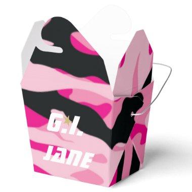 GI JANE Military Camouflage Shower Sprinkle Party Favor Boxes