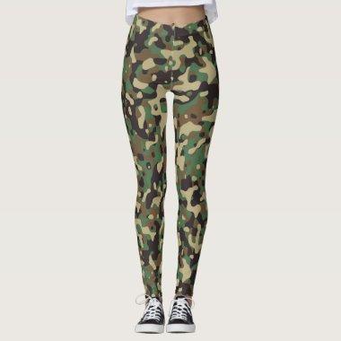 GI Soldier Military Camouflage Mr Mrs Shower Party Leggings