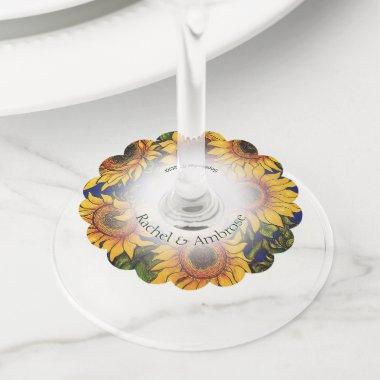 Giant Sunflower Wine Glass Tag