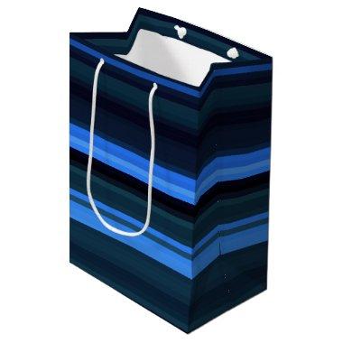 Gift Bag-Blue Stripes Medium Gift Bag