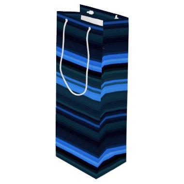 Gift Bag-Blue Stripes Wine Gift Bag