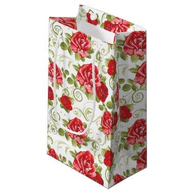Gift Bag-Red Rose Print Small Gift Bag