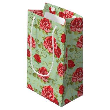 Gift Bag-Red Rose Print Small Gift Bag