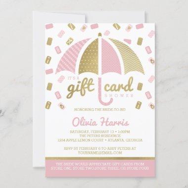 Gift Invitations Bridal Shower Invite, Pink, Faux Gold