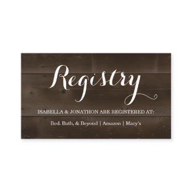 Gift Registry Enclosure Invitations