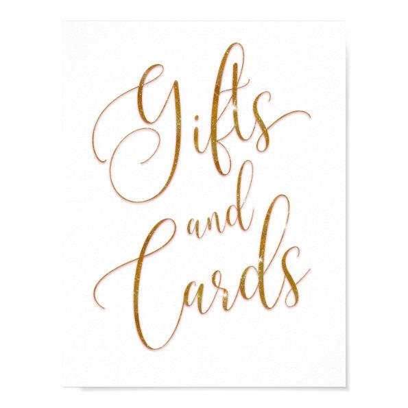 Gifts and  Gold Glitter Script Text Poster