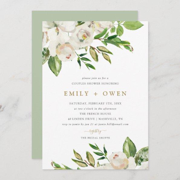 Gilded Blooms Couples Shower Invitations