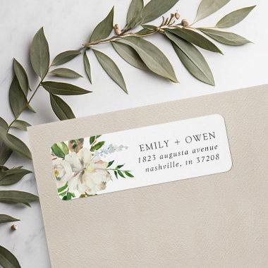 Gilded Blooms Floral Wedding Return Address Labels