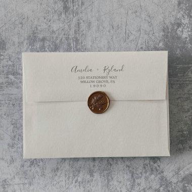 Gilded Floral Coordinate | Cream and Gray Wedding Envelope
